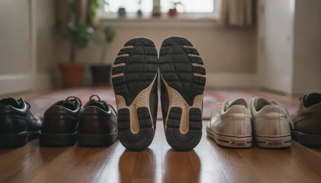 Diese feine Schuh-Abnutzung verrät dir genau, wie du gehst – und was das für Knie und Hüften bedeutet