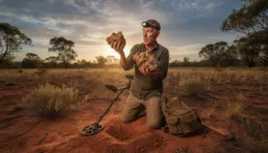 Ein Australiër dacht an einen Goldfund, hielt aber in Wahrheit ein seltenes Stück des Sonnensystems fest